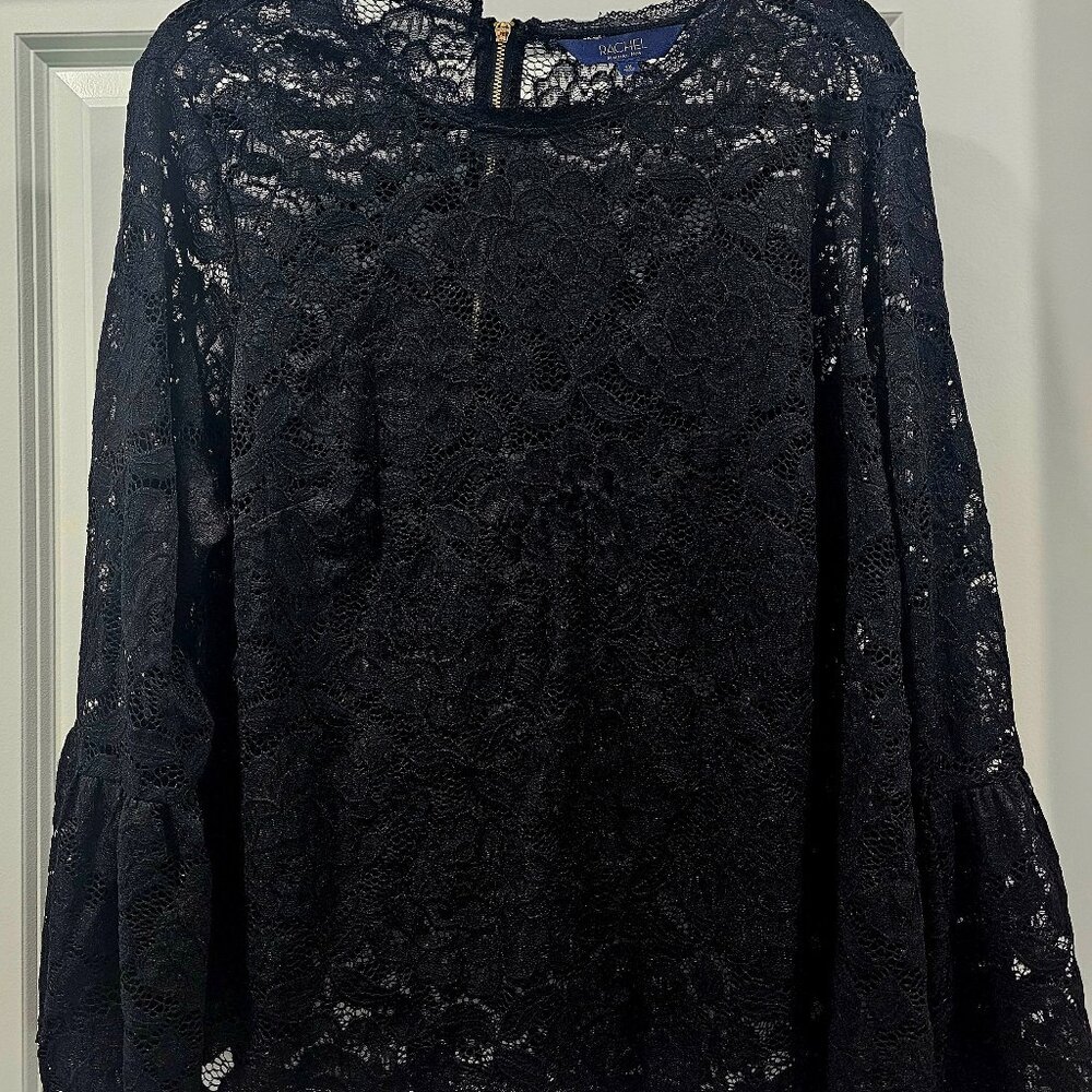 Rachel Roy Sexy Black Lacy Top Plus Size